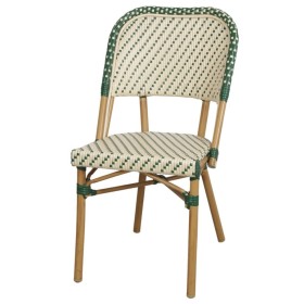 Cadeira Griselda de alumínio efeito bambu | Empilhável e resistente