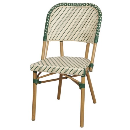 Chaise Griselda en aluminium effet bambou | Empilable et résistante