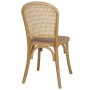 Silla Vanessa apilable de madera de olmo y rattán | Entrega inmediata