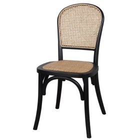 Chaise Vanessa empilable en bois d’orme et rotin | Livraison immédiate