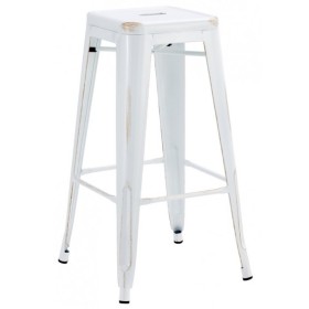 Tabouret Tudor Blanc Vintage