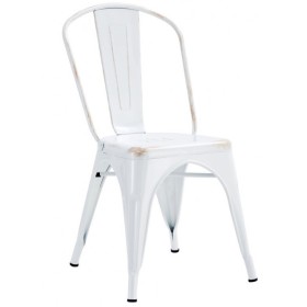 White Tudor Chair | Tolix Industrial Stackable Steel Chair