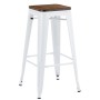 Tabouret Tudor Blanc en Bois