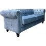 Canapé Chesterfield 3 places Bleu Clair