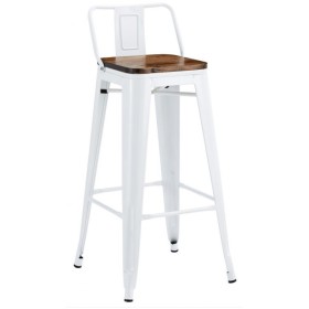 Tamborete Tudor 1 Branco de Madeira