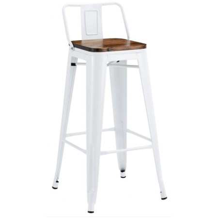 Tudor 1 White Wood Stool