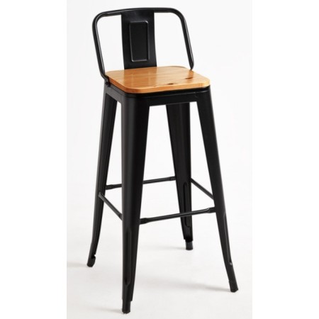 Tudor 1 Black Wood Stool