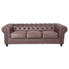 Chester New 3 Brown Sofa