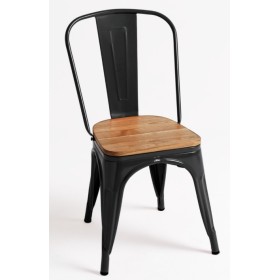 Chaise Tudor Noire en Bois
