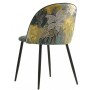 Petunia chair for restaurants with black frame and gray velvet