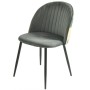 Silla Petunia para restaurantes con estructura negra y terciopelo gris