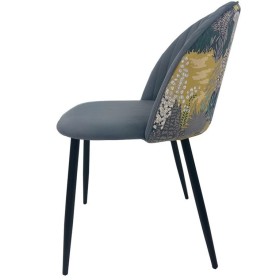 Chaise Petunia pour restaurants avec structure noire et velours gris