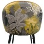 Tabouret pour restaurants avec structure noire et velours jaune