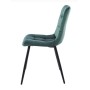 Silla Sol de acero y terciopelo verde | Moderna y versátil