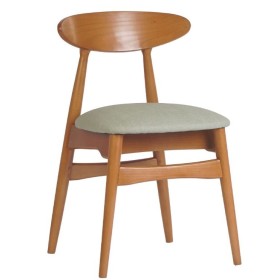 Chaise nordique en bois et tapissée | Hôtellerie | Livraison rapide