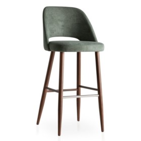 Veronica Stool | Customizable Wood and Upholstery | Hospitality