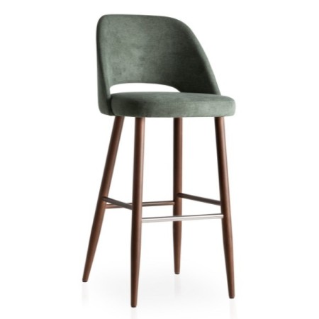 Veronica Stool | Customizable Wood and Upholstery | Hospitality