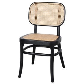 Silla Bibiana de madera de olmo y rattán | Entrega inmediata